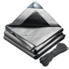 VOUNOT 4x8m Tarpaulin Heavy Duty 180 g/m² Waterproof Tarp Grey
