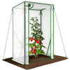 VOUNOT Garden Greenhouse w/Roll-Up Door, 135g/m² PE Cover, 100x50x150cm, White