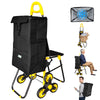 VOUNOT 6 Wheels Stair Climbing Shopping Trolley, with Seat and 35L Insulated Bag