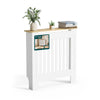 VOUNOT Radiator Cover Cabinet with Vertical Slats, White Oak, 78x19x82 cm