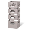 VOUNOT Metal Umbrella Stand, Freestanding Holder with Drip Tray & 4 Hooks, Hexagon Pattern, Beige