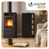 VOUNOT 60 kg Pellet Storage Bin with Wheels & Level Windows, Black