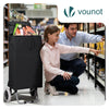 VOUNOT 59L Lightweight Shopping Trolley with 2 Wheels Grocery Cart, Black