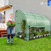 VOUNOT Lean to Wall Greenhouse with Zipped Roll-Up Door 300x100x180cm, Green