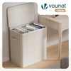 VOUNOT 170L Laundry Basket with Lid, Foldable Hamper with Removable Bag, Beige
