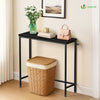 VOUNOT Slim Console Table, Metal Frame Entryway Table, 75x24x75 cm, Black
