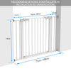 VOUNOT Stair Gates, Pressure Fit Safety Gate, White 75-108 cm