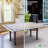 VOUNOT Rectangular Tablecloth Covers Elastic Outdoor Picnic Waterproof Table Cover Ceramic Pattern 180x114 cm - VOUNOTUK