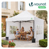 VOUNOT 3x3m Heavy Duty Pop Up Gazebo with 4 Sides Party Tent, White