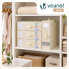 VOUNOT 6 Pack Bedding Storage Bags, Foldable Sheet Organisers, Beige