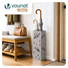 VOUNOT Metal Umbrella Stand, Freestanding Holder with Drip Tray & 4 Hooks, Beige