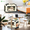 VOUNOT Pet Carrier Bag Portable Foldable Dog Cat Travel Carrier Bag, 3 Entry Doors, Breathable Mesh and Padded Handles, XL Beige - VOUNOTUK