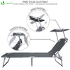 VOUNOT  Folding Sun Loungers Set of 2, Sunbed with Adjustable Backrest & Sunshade, Grey