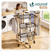 VOUNOT 3-Tier Foldable Clothes Airer 99x69x135.5 cm Drying Rack, Black