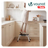 VOUNOT Folding Metal Step Stool w/ Anti-Slip Platform 3-Level Height Adjustable