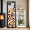 VOUNOT Firewood Log Rack with 3 Adjustable Levels 45x42x170cm, Black
