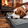 VOUNOT Dog Bed with Cooling Mat, Wahsable Pet Mattress Crate Cushion, Grey 91x70x9cm - VOUNOTUK