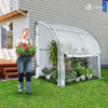 VOUNOT Lean to Wall Greenhouse with Zipped Roll-Up Door 200x100x180cm, White