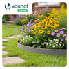 VOUNOT Plastic Garden Edging, Flexible Lawn Edging with 30 Pegs, Grey 10m
