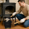 VOUNOT® 5L Ash Bucket with Lid, Shovel & Brush for Wood Burning Stove, Black