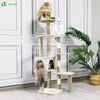 VOUNOT Cat Tree Tower with Space Capsule, Multi Level Cat Activity Center, Beige - VOUNOTUK