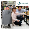 VOUNOT 59L Lightweight Shopping Trolley with 2 Wheels Grocery Cart, Grey