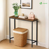 VOUNOT Slim Console Table, Metal Frame Entryway Table, 75x24x75 cm, Brown