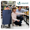 VOUNOT 59L Lightweight Shopping Trolley with 2 Wheels Grocery Cart, Navy Blue
