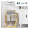 VOUNOT Freestanding Towel Rail 3-Tier Bamboo Towel Stand, Natural