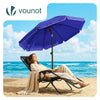 VOUNOT 2m Tilting Garden Parasol UV50+ with Ground Anchor, BlueBlue