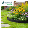 VOUNOT Plastic Garden Edging, Flexible Lawn Edging with 30 Pegs, Black 10m