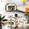 VOUNOT Pet Carrier Bag Portable Foldable Dog Cat Travel Carrier Bag, 3 Entry Doors, Breathable Mesh and Padded Handles, L Beige