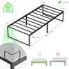 VOUNOT Single Bed Frame 90x190 cm, Sturdy Metal - 36cm Height, Black