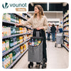 VOUNOT 6 Wheels Stair Climbing Shopping Trolley, 32L Oxford Grey