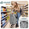 VOUNOT Folding Shopping Trolley, Aluminium Lightweight Shopping Cart 60L Grey