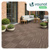VOUNOT WPC Decking Tiles Set of 11, Outdoor Deck Tiles, 30x30 cm,Brown