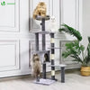 VOUNOT Cat Tree Tower with Space Capsule, Multi Level Cat Activity Center, Grey - VOUNOTUK