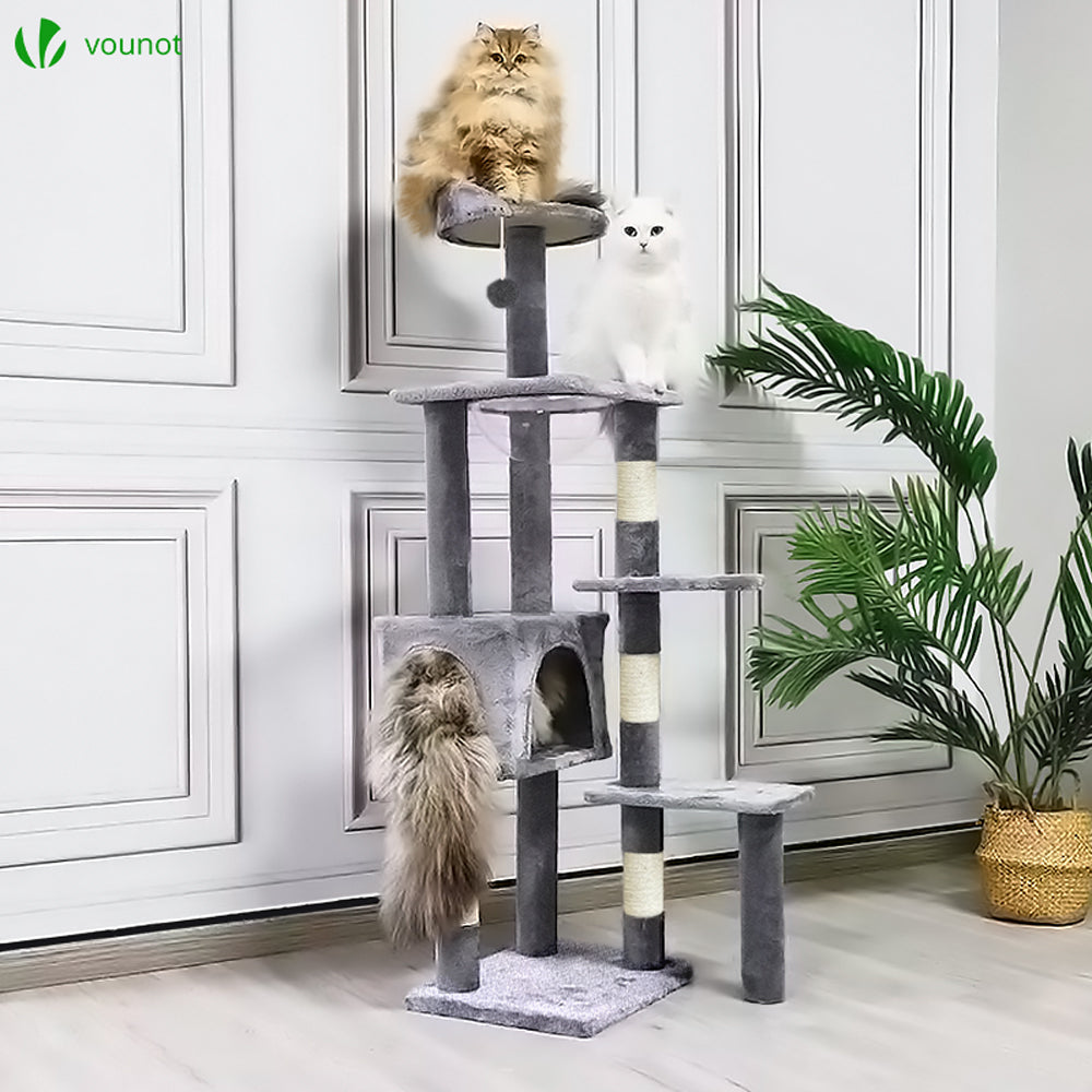 VOUNOT Cat Tree Tower with Space Capsule, Multi Level Cat Activity