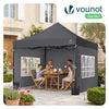 VOUNOT 3x3m Heavy Duty Pop Up Gazebo with 4 Sides Party Tent, Grey