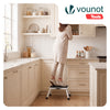 VOUNOT Folding Step Stool Metal with Anti-Slip Platform 38x26cm, White