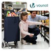 VOUNOT 59L Lightweight Shopping Trolley with 2 Wheels Grocery Cart, Navy Blue