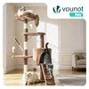 VOUNOT Cat Tree with Scratching Posts Multi - Level Cat Activity 112cm Brown