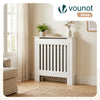 VOUNOT Radiator Cover Cabinet with Vertical Slats, White, 78x19x82 cm