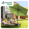 VOUNOT 270cm Garden Parasol, UV50+ Sun Umbrella w/Shoulder Carry Bag, Olive Green