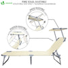 VOUNOT  Folding Sun Loungers Set of 2, Sunbed with Adjustable Backrest & Sunshade, Beige