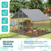VOUNOT  Walk In Chicken Run Coop, Galvanised Poultry Cage, 300x200x200 cm