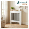 VOUNOT Radiator Cover Cabinet with Vertical Slats, White Oak, 78x19x82 cm