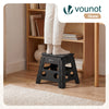 VOUNOT  Folding Step Stool, Anti-Slip Folding Stool, 37x30x32.5 cm Black