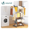 VOUNOT 4 Tier Clothes Airer Drying Rack with Wheels, 126x63x170cm, Grey