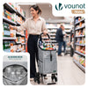 VOUNOT Folding Shopping Trolley, Aluminium Lightweight Shopping Cart 58L Grey